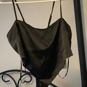 Black tie top, handkerchief top